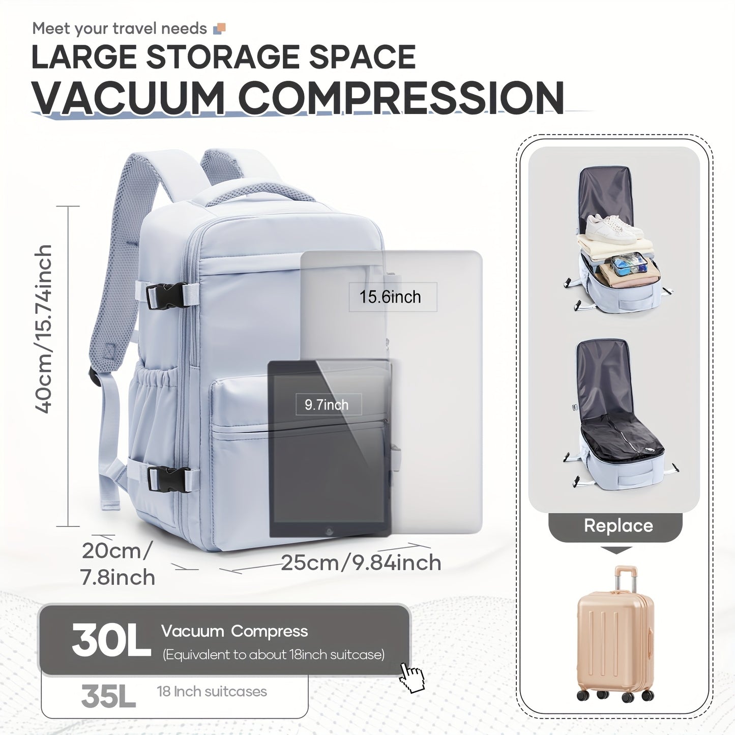 VacuPack 40 | Smart Compression Travel Backpack
