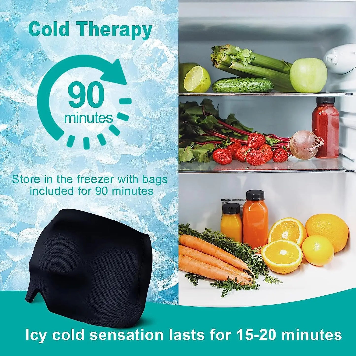 Gel Cold Therapy Ice Cap For Relieve Headache, Migraine, Sinuses, Pressure Pain and more.