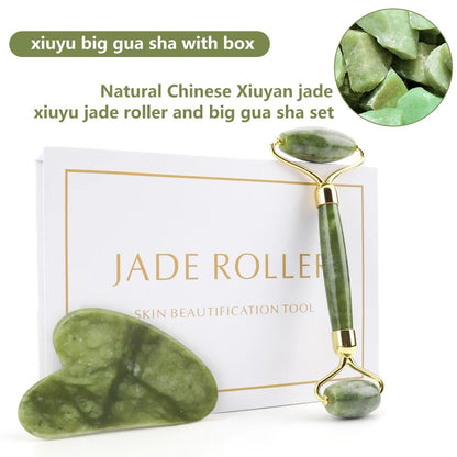 Natural Jade Roller & Gua Sha Body Massager