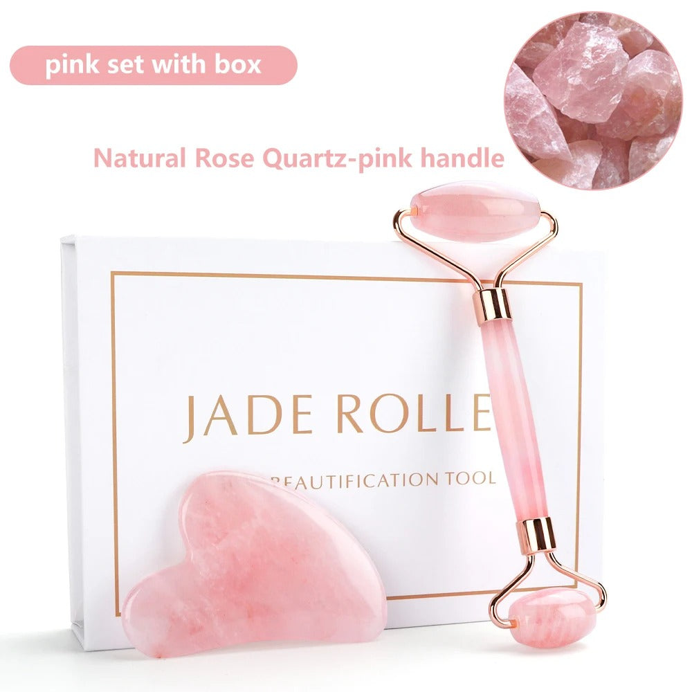 Natural Jade Roller & Gua Sha Body Massager